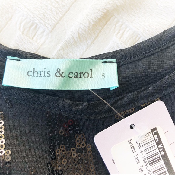 Chris & Carol sequin tank top, Size Small - Picture 3 of 5